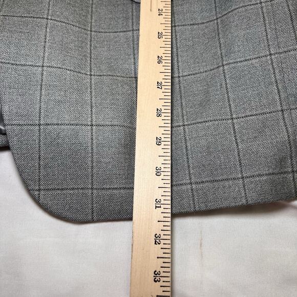 Lauren Ralph Lauren Blazer Mens Size 42R Gray Windowpane Silk Wool Sports Coat - Picture 6 of 16